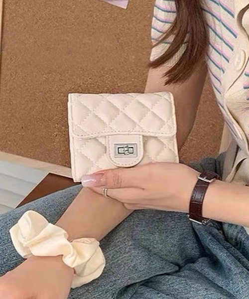shopnikoniko（ショップにこにこ） 財布 キルティング 三つ折り ミニ