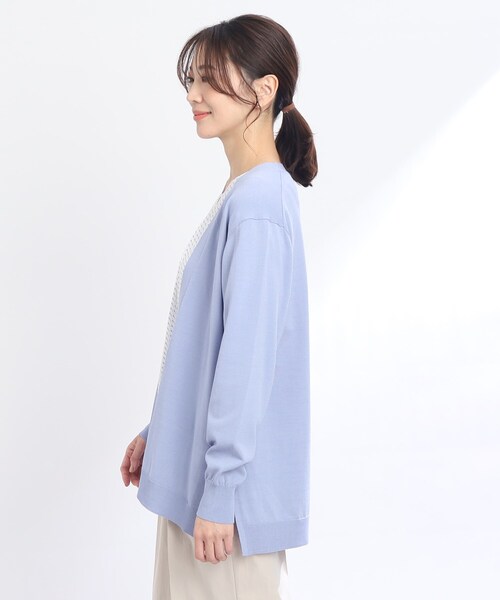 Reflect 「SALE/洗える」コツキ柄ブラウス＋カーディガン