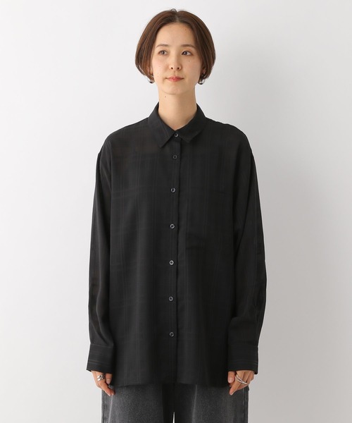 Resurrection WOMENS Checkシャツ AVIREX ブラウス シャツ EMBROIDERY CHECK SHIRT/刺繍チェック