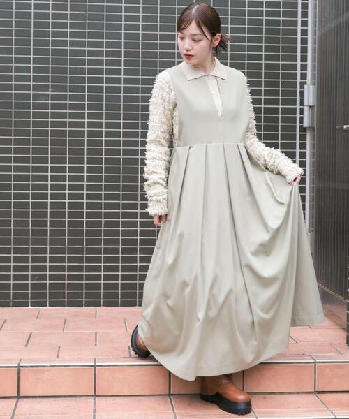 ワンピース KSP KBF（ケービーエフ） ワンピース 「2サイズ展開」キーネックBIG