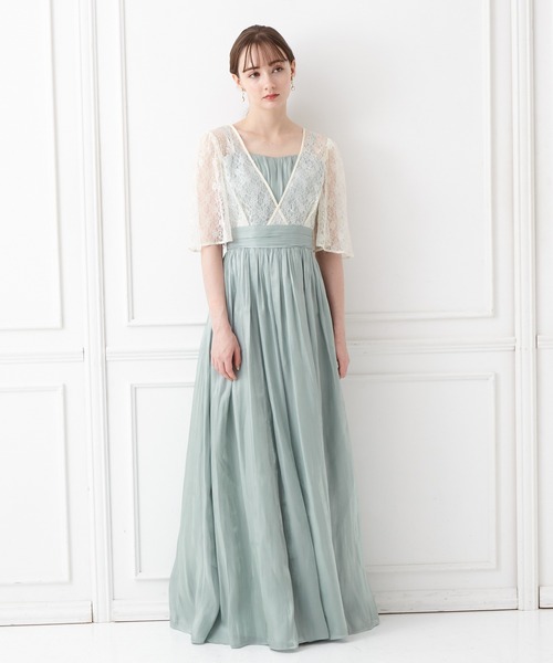 AIMER ドレス 「WEB限定」演奏会用ラメレース×割繊サテン袖付き