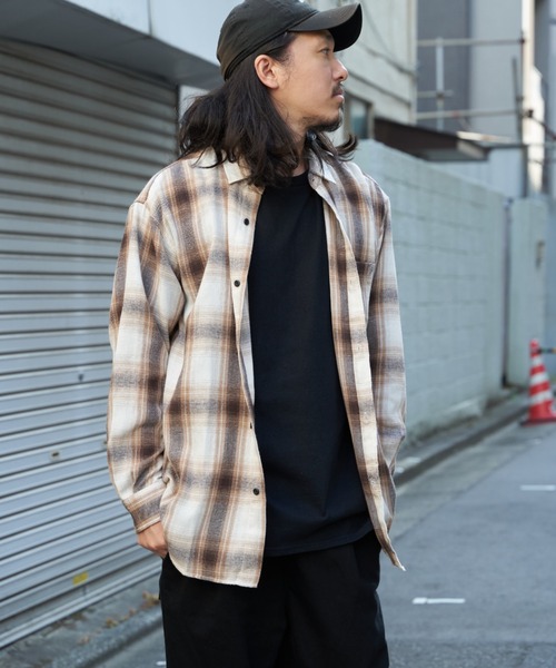 NO NEED（ノーニード） シャツ ネルチェック ルーズフィットシャツ
