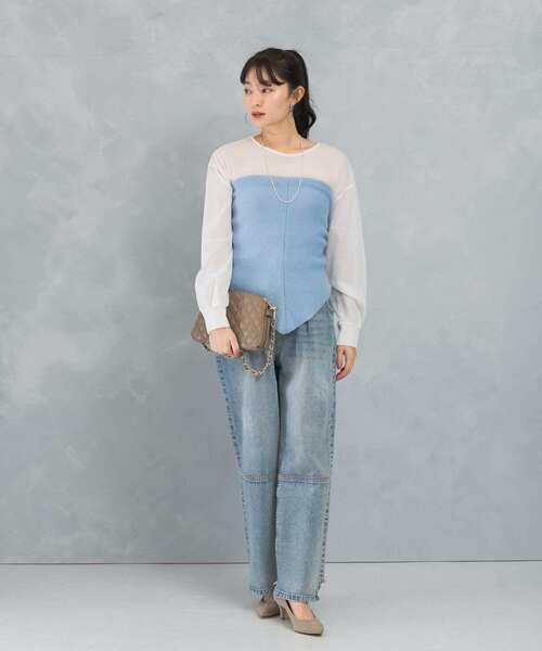 tシャツ シアークルーネックロングTシャツ レディース