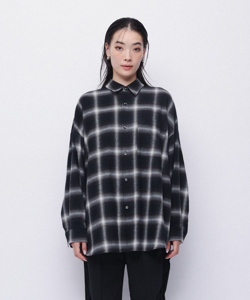 YOOU ブラウス シャツ Check over shirt(チェックオーバーシャツ