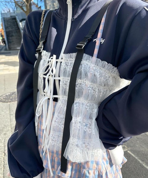 Alley Tokyo 「2WAY」シャーリングレースハーネスビスチェ レディース Alley Tokyo 「2WAY」シャーリングレースハーネスビスチェ レディース