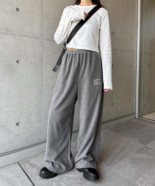 ANME スウェットパンツ ジャージ ANMEエンブロイダリーロゴフリース