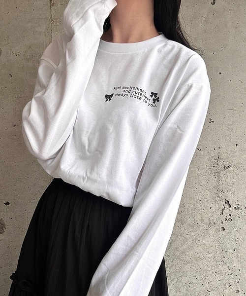 tシャツ 胸元プリントロングTシャツ レディース : ZOZOTOWN Yahoo!店