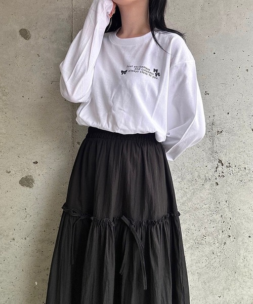 tシャツ 胸元プリントロングTシャツ レディース : ZOZOTOWN Yahoo!店