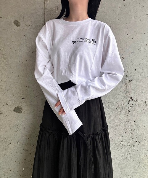 tシャツ 胸元プリントロングTシャツ レディース : ZOZOTOWN Yahoo!店
