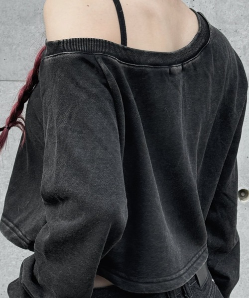 7日まで出品thevirgins ワンショルダー　ロングTシャツ　black MENS】DRY DRAW CORD LONG SLEEVE T-SHIRTS ドライドローコードロング