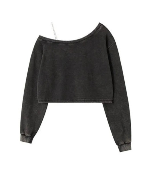 7日まで出品thevirgins ワンショルダー　ロングTシャツ　black KsG tシャツ ワンショルダーフロントデザインロングTシャツ レディース
