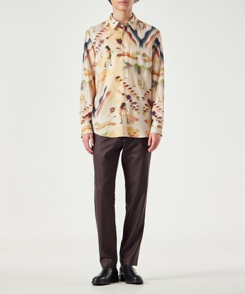 PS Paul Smith Artful Lives 総柄 ボウタイブラウス L Paul Smith 