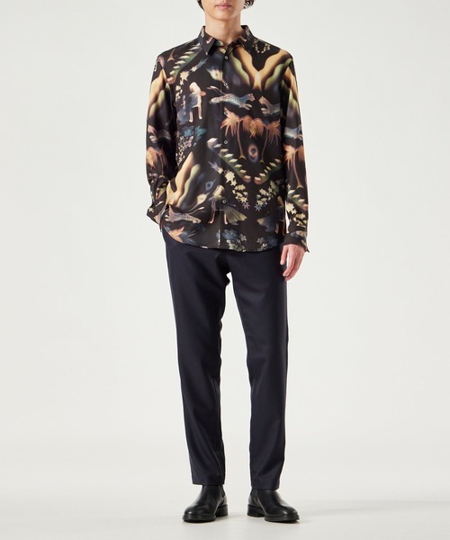 PS Paul Smith Artful Lives 総柄 ボウタイブラウス L Paul Smith 