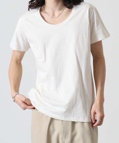 スリムフィットコットンTシャツ TRUSS tシャツ スリムフィットUネックTシャツ メンズ レディース