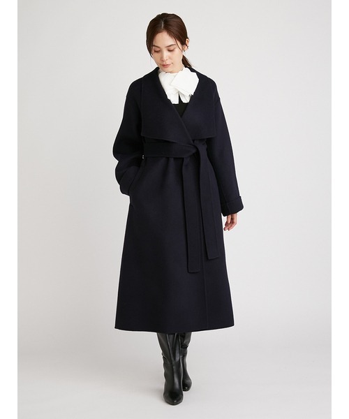 新品タグ付き　SNIDEL スナイデル　上質ウールダブルコート　ネイビー 新品タグ付き snidel ダブルプレストコート サイズ1 ネイビーM ウール