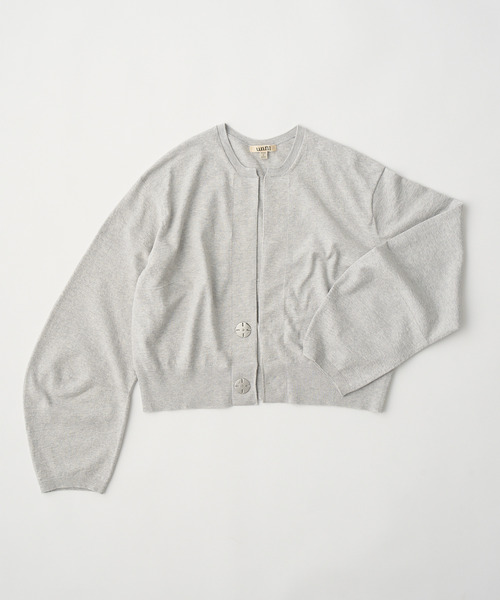 カーディガン unfil アンフィル / stretch organic cotton crew-neck cardigan ストレッチオーガニックコ unfil カーディガン アンフィル / stretch organic cotton crew