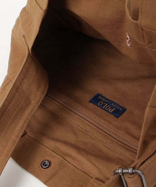 Polo Ralph Lauren レザートリム キャンバスショッパー POLO RALPH LAUREN トートバッグ キャンバス ショッパー トート