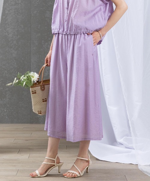 ワイドパンツ パンツ 七分丈ワイドパンツ レディース