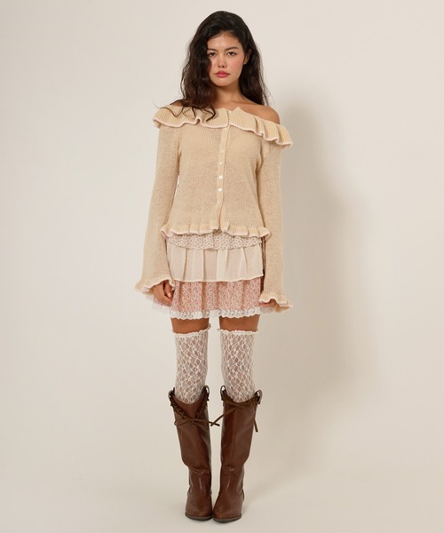 TINA:JOJUN フリルラップレイヤード ショートパンツ TINA：JOJUN（ティーナジョジュン） パンツ フリルラップレイヤード