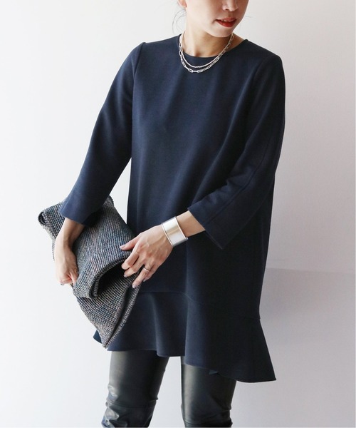 VERMEIL par iena 「VERMEIL iena」 7分袖ワンピース - ベージュ