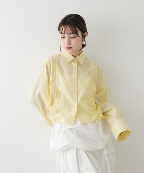 KURASHI＆Trips PUBLISHING　リネンブラウス シャツ GLOBAL WORK シャツ サラサラリネンイージーケアシャツ/975749