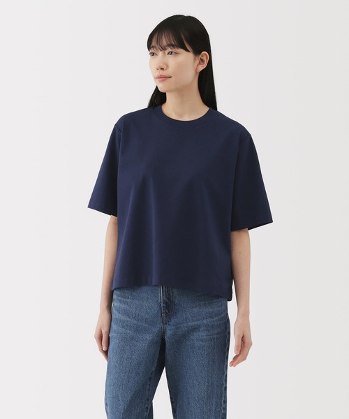 無印良品（MUJI） tシャツ 婦人 涼感UVカットクルーネックワイド半袖