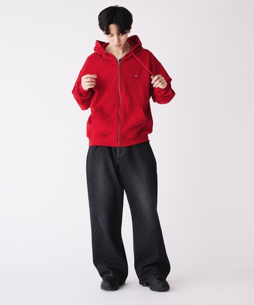 Adoon plain パーカー STITCH PISS NAME ZIP HOODIE / ステッチ