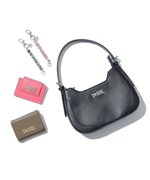 X-girl 財布 RHINESTONE LABEL MINI WALLET レディース