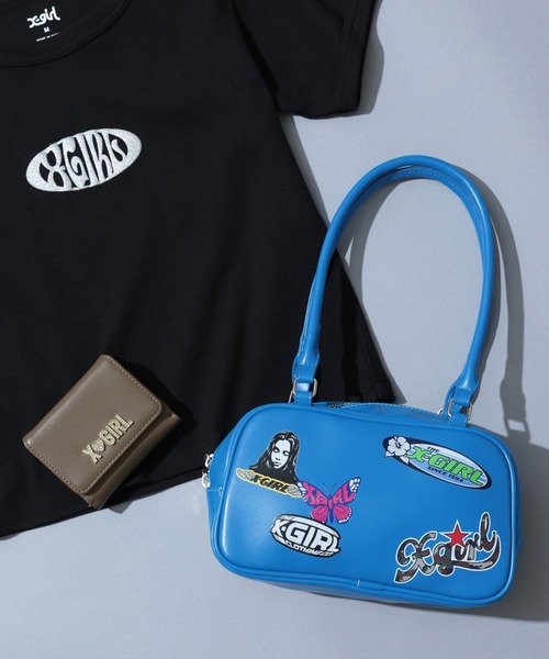 X-girl 財布 RHINESTONE LABEL MINI WALLET レディース