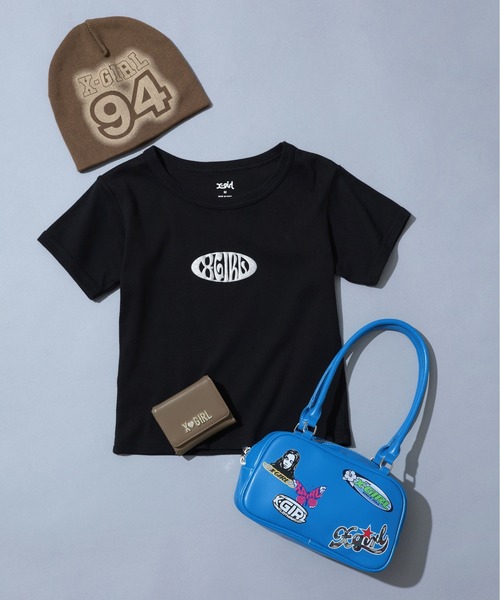 X-girl 財布 RHINESTONE LABEL MINI WALLET レディース