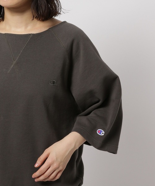 tシャツ 「別注」Champion / エルボーパッチ Tシャツ レディース Champion tシャツ 「Champion(チャンピオン)」ウラケボード七分