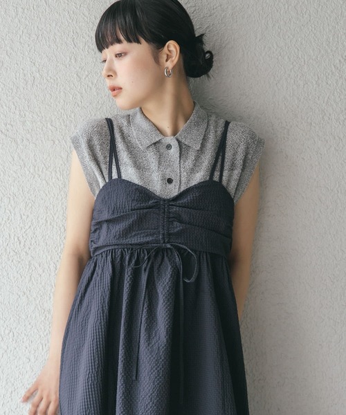 美品 KBF ドロストチェックキャミワンピース KBF ワンピース ドロストチェックキャミワンピース : ZOZOTOWN