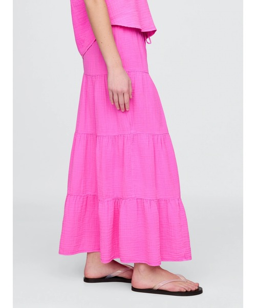 GAP（ギャップ） スカート クリンクル ガーゼ ティアード マキシ