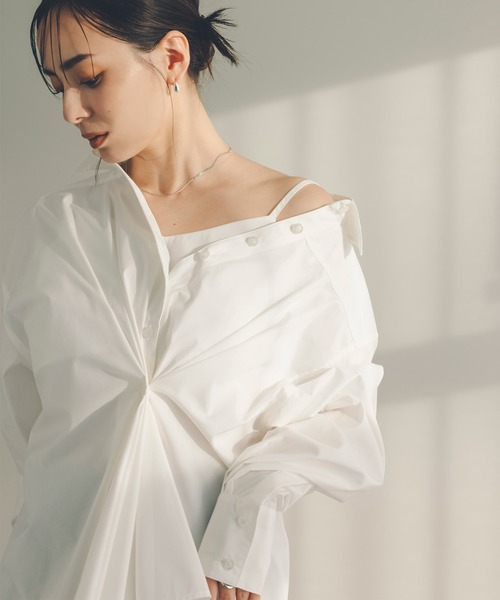 ゆゆ♡anuans フロントタックデザインシャツ フロントタックデザインシャツ