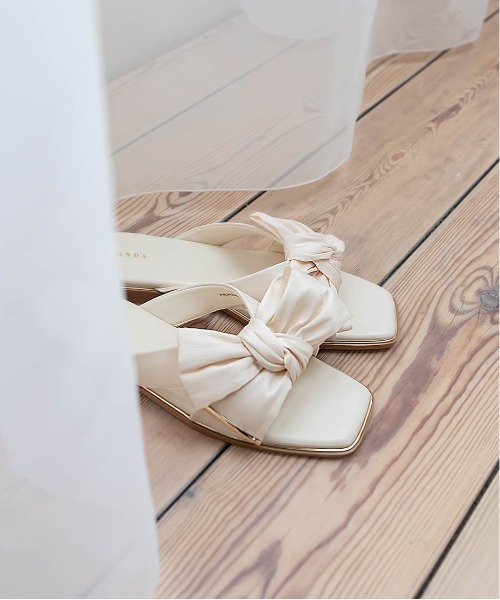 RANDA ビッグリボンフラットサンダル RANDA｜ビッグリボンフラットサンダル | Rakuten Fashion(楽天