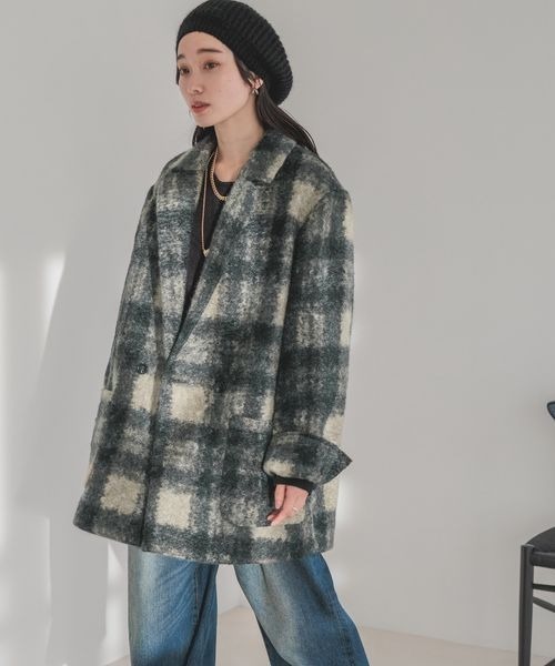 「JEANASIS」 チェスターコート FREE ブラック レディース_画像2