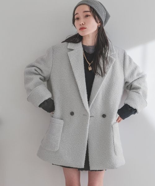 「JEANASIS」 チェスターコート FREE ブラック レディース_画像3