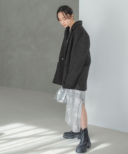 「JEANASIS」 チェスターコート FREE ブラック レディース_画像7