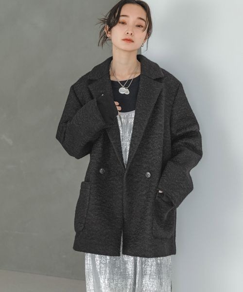 「JEANASIS」 チェスターコート FREE ブラック レディース_画像8