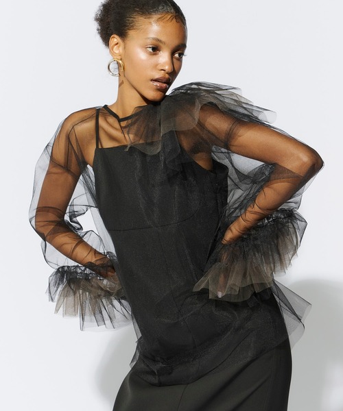 Andresd bloomingtulledressブラック チュール付きドレス ANDRESD ドレス blooming tulle dress ブルーミングチュール