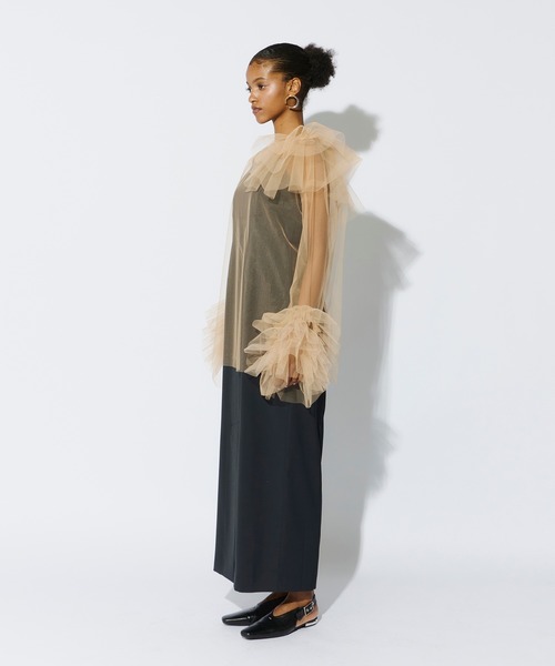 Andresd bloomingtulledressブラック チュール付きドレス Andresd bloomingtulledressブラック チュール付きドレス