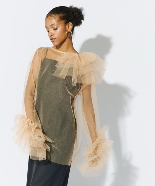Andresd bloomingtulledressブラック チュール付きドレス blooming tulle dress ブルーミングチュールドレス（ドレス