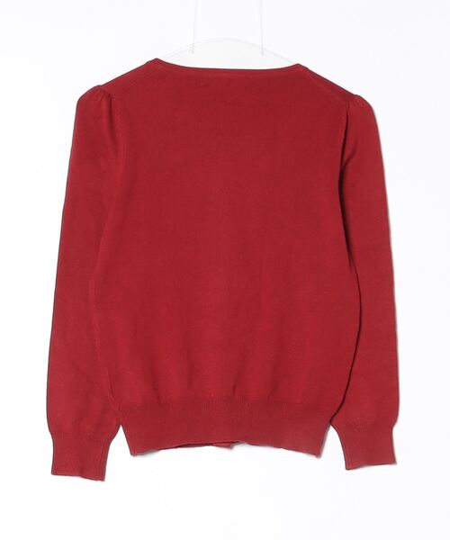 「LAISSE PASSE」 ビジューニットカーディガン 38 レッド レディース_画像2