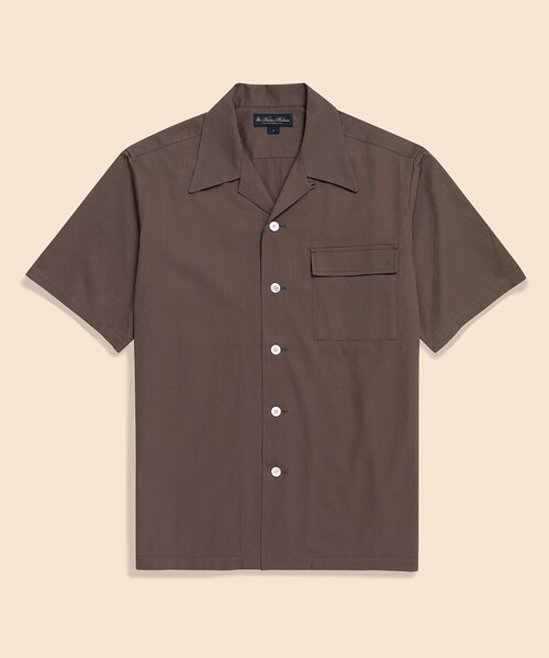 rnshw出品 BROOKS BROTHERS シャツ コットンピケ オープンカラーシャツ