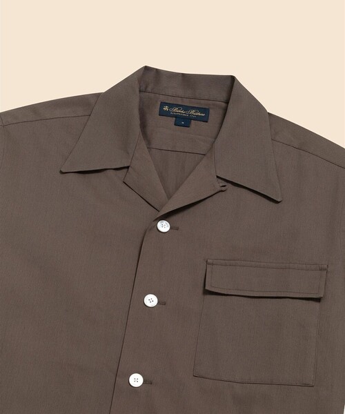 なけけ BROOKS BROTHERS シャツ コットンピケ オープンカラーシャツ
