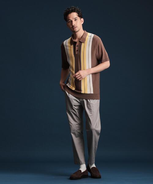 THE SHOP TK ポロシャツ マルチストライプ ニットポロシャツ メンズ