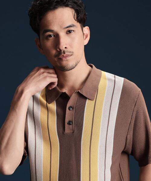 THE SHOP TK ポロシャツ マルチストライプ ニットポロシャツ メンズ