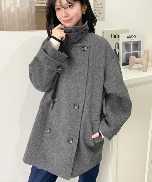 PPFM グレー ピーコート S 美品】PPFMメンズグレーPコートサイズM - メルカリ