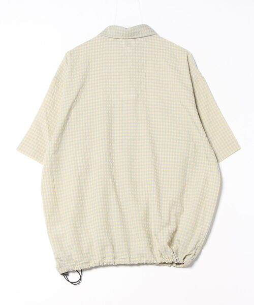 ROUGH TRADE シャツ シアサッカーギンガムチェック ドローコード付き