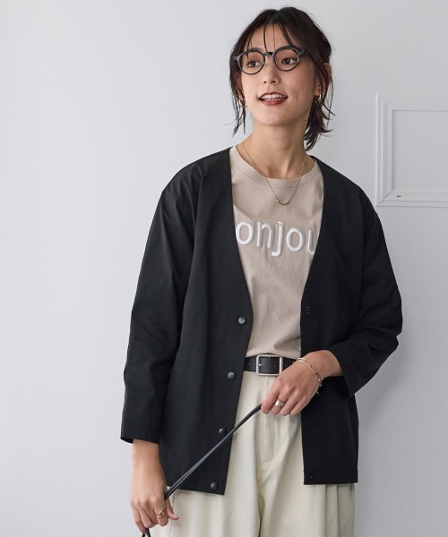 極美品✨ 超希少サイズ　セオリー　ツイード　ノーカラージャケット　大きいサイズ 極美品♡セオリー ツイードジャケット ノーカラー ミックス